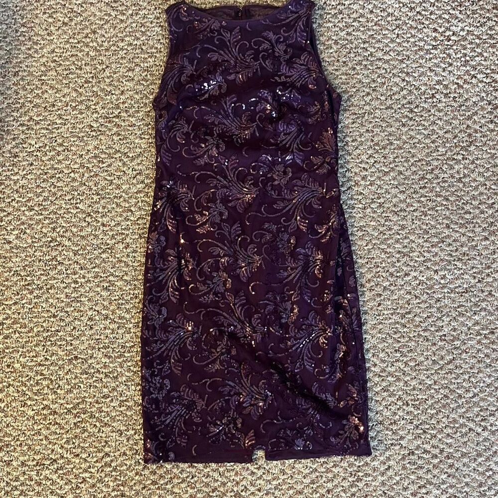 Calvin-klein Women's Purple and Burgundy Dress